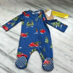 Angel Dear Blue Footie with Red Truck Design